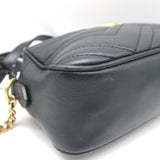 Gucci GG Marmont Small Shoulder Bag Black Matelasse Leather Crossbody