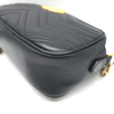 Gucci GG Marmont Small Shoulder Bag Black Matelasse Leather Crossbody