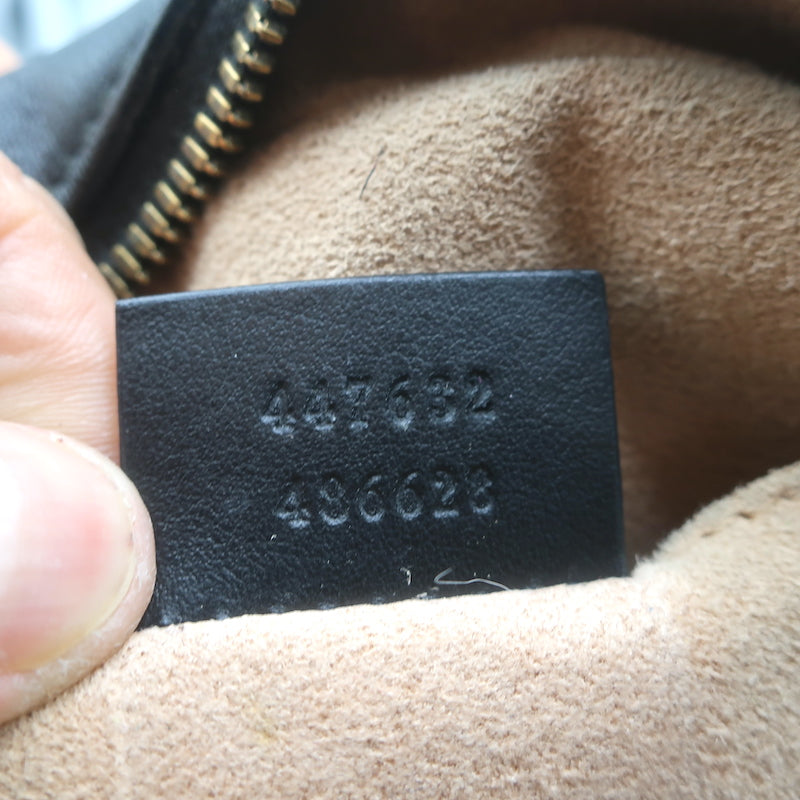Gucci GG Marmont Small Shoulder Bag Black Matelasse Leather Crossbody
