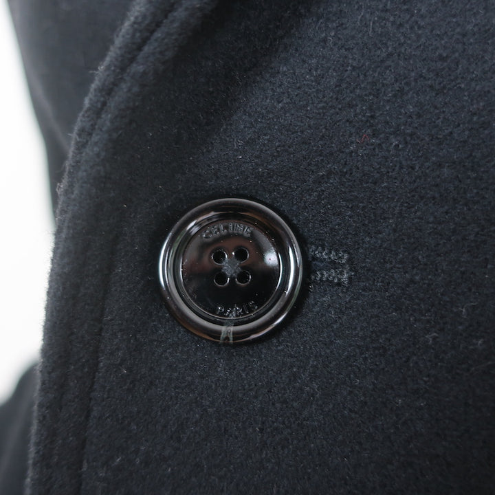 Celine Short Peacoat Black Wool Size 36 Double Breasted Jacket