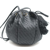 Ulla Johnson Tulip Bucket Bag Black Woven Leather Small Crossbody