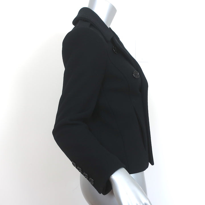 Celine Short Peacoat Black Wool Size 36 Double Breasted Jacket