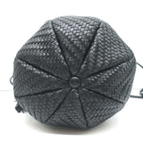 Ulla Johnson Tulip Bucket Bag Black Woven Leather Small Crossbody