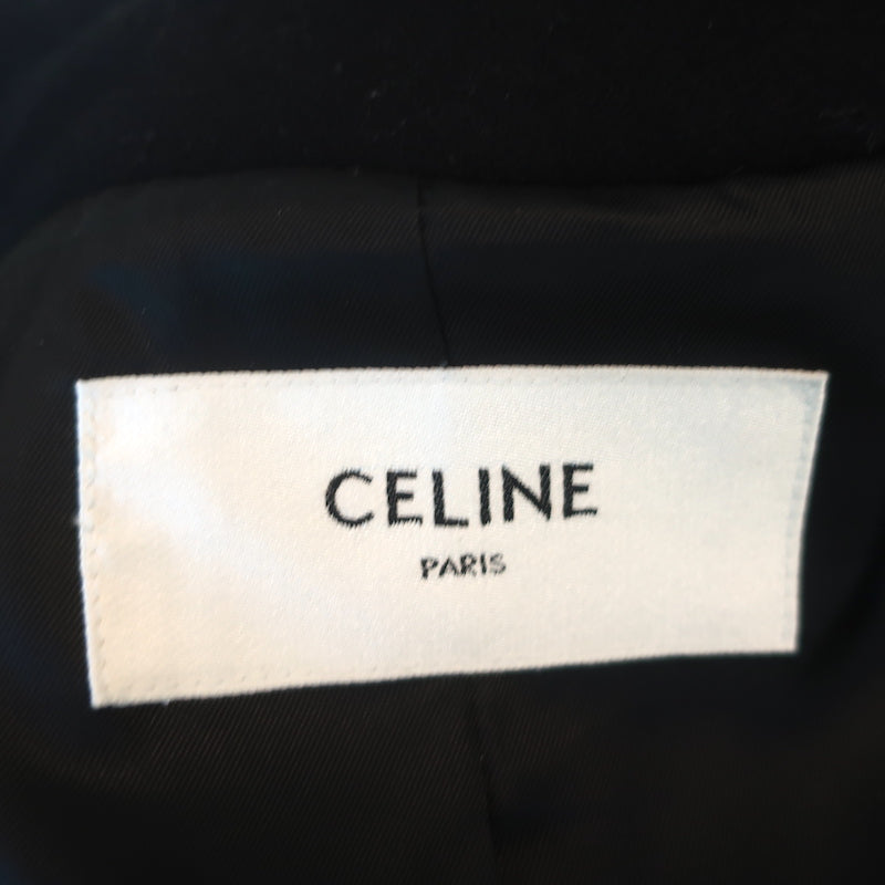 Celine Short Peacoat Black Wool Size 36 Double Breasted Jacket