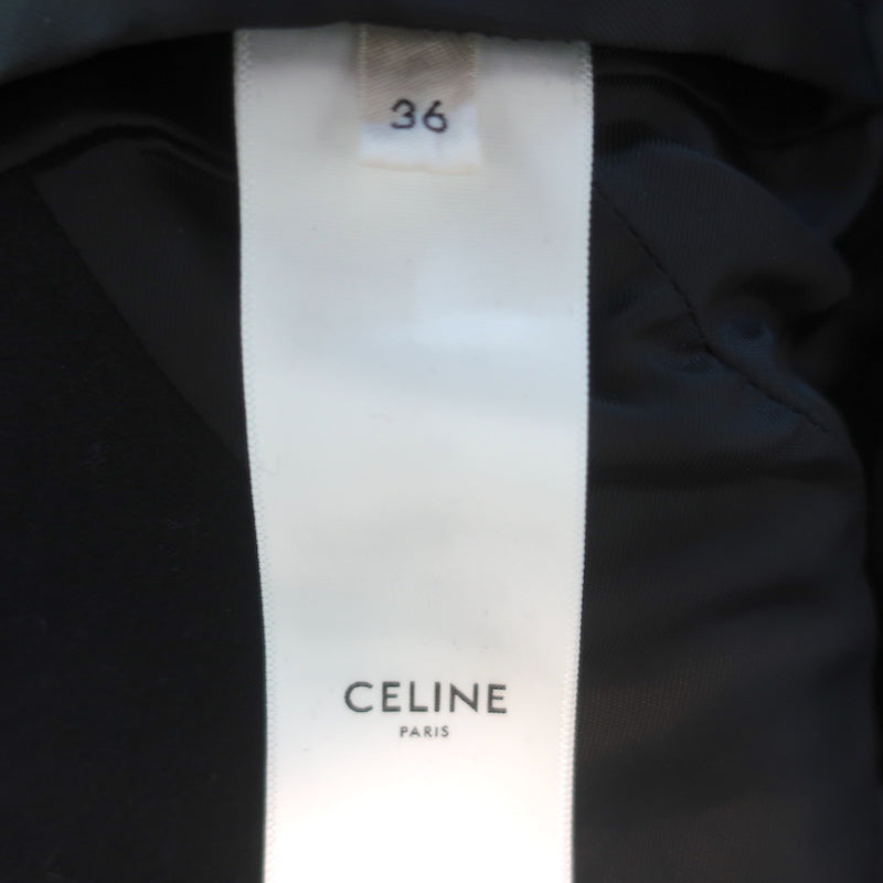 Celine Short Peacoat Black Wool Size 36 Double Breasted Jacket