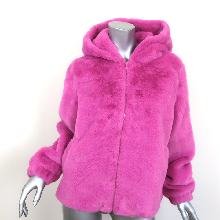 Apparis Pipa Faux Fur Hoodie Jacket Sugar Pink Size Medium NEW
