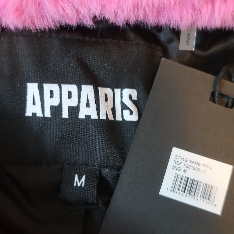 Apparis Pipa Faux Fur Hoodie Jacket Sugar Pink Size Medium NEW