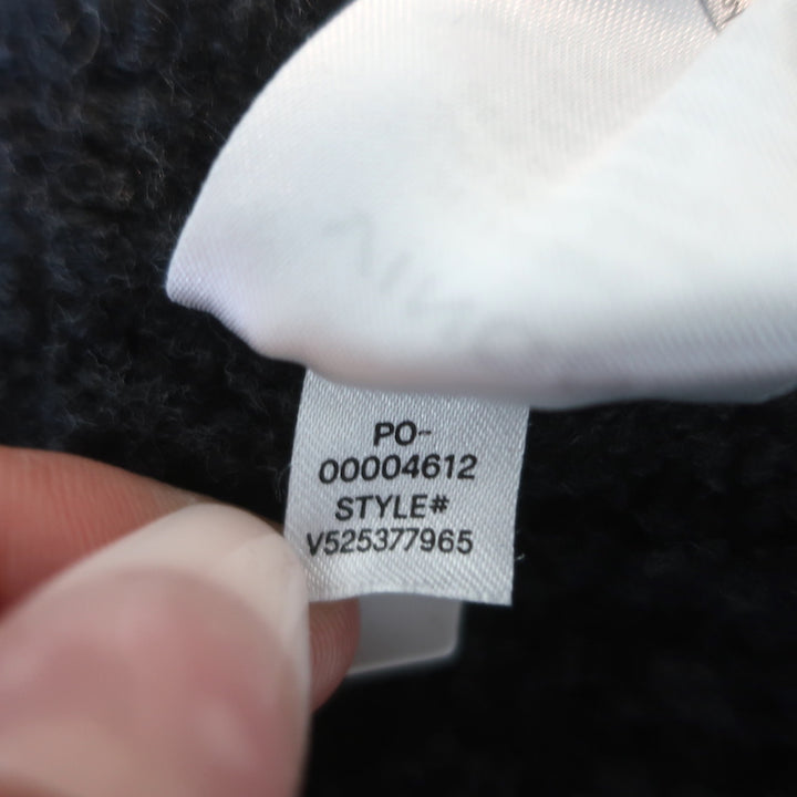 Vince Overlap Panel Crew Sweater Heather Black Ribbed Knit Size Extra Small