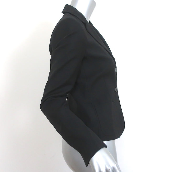 Theory Blazer Nillian Black Stretch Wool Size 4 Two-Button Jacket