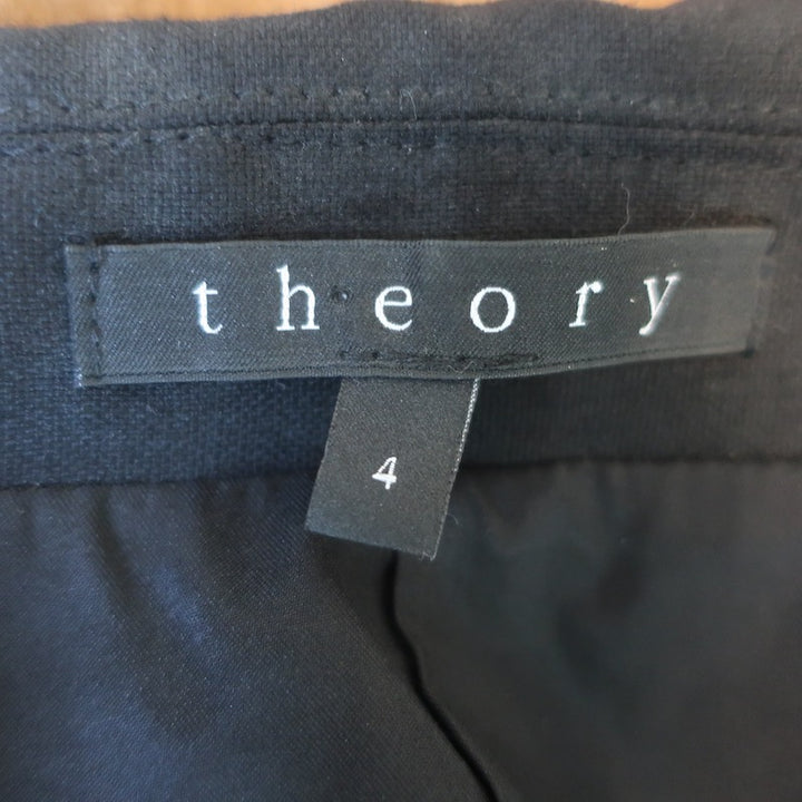 Theory Blazer Nillian Black Stretch Wool Size 4 Two-Button Jacket
