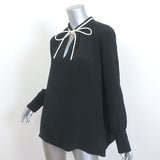Derek Lam Tie-Neck Blouse Sonia Black Silk Size US 10 Long Sleeve Top NEW