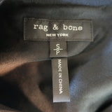 Rag & Bone Tie-Cuff Blouse Dylan Black Silk Size Small Cutout-Back Top