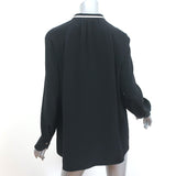 Derek Lam Tie-Neck Blouse Sonia Black Silk Size US 10 Long Sleeve Top NEW