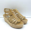 Jimmy Choo Palermo Zip Espadrille Wedge Sandals Nude Patent Leather Size 39