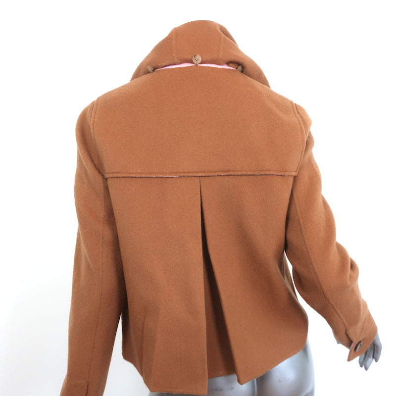 Veronica Beard Cropped Jacket Warren Camel/Pink Wool-Cashmere Size 6 NEW