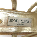 Jimmy Choo Palermo Zip Espadrille Wedge Sandals Nude Patent Leather Size 39