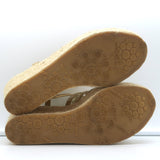 Jimmy Choo Palermo Zip Espadrille Wedge Sandals Nude Patent Leather Size 39