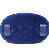 Gucci GG Marmont Belt Bag Navy Matelasse Velvet Size 85
