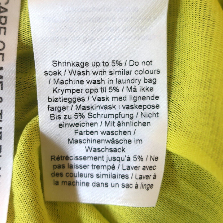 GANNI Ruched Mesh Mini Dress Yellow/Green Sulphur Spring Print Size 32