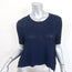 Opening Ceremony Asymmetric Crop Top Navy Linear Ribbed Knit Size Extra Small