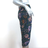 Veronica Beard Ruched Ruffle Skirt Hazel Metallic Floral Print Chiffon Size 8