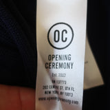 Opening Ceremony Asymmetric Crop Top Navy Linear Ribbed Knit Size Extra Small