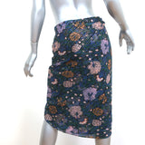 Veronica Beard Ruched Ruffle Skirt Hazel Metallic Floral Print Chiffon Size 8