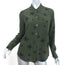 Rails Kate Shirt Green Silk with Black Stars Size Small Long Sleeve Blouse