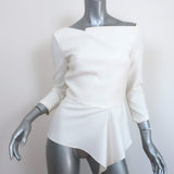 Roland Mouret Asymmetric Peplum Top Almeley Cream Crepe Size US 4