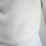 Roland Mouret Asymmetric Peplum Top Almeley Cream Crepe Size US 4