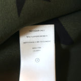 Rails Kate Shirt Green Silk with Black Stars Size Small Long Sleeve Blouse