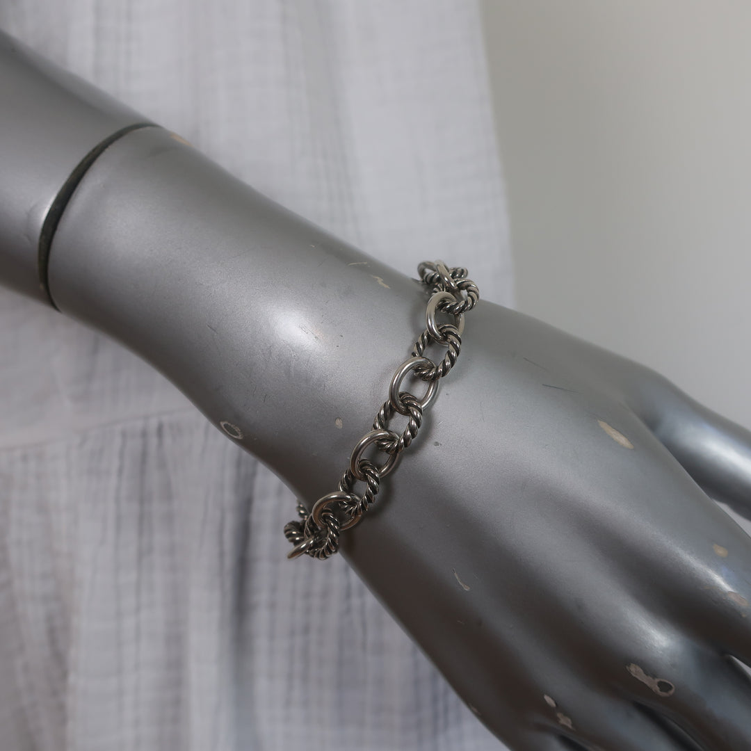 David Yurman Oval Link Chain Bracelet Sterling Silver 10mm 7" Long