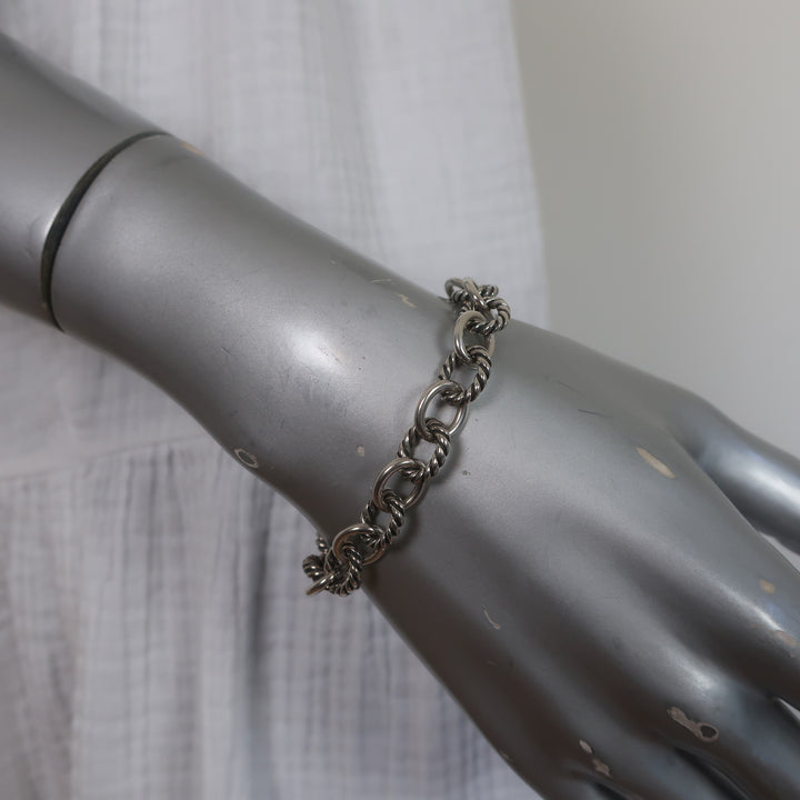 David Yurman Oval Link Chain Bracelet Sterling Silver 10mm 7" Long