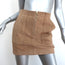 Intermix Magda Suede Zip-Front Mini Skirt Camel Size 0 NEW