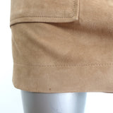 Intermix Magda Suede Zip-Front Mini Skirt Camel Size 0 NEW
