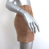 Intermix Magda Suede Zip-Front Mini Skirt Camel Size 0 NEW