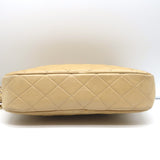Vintage Chanel Quilted Tassel Camera Bag Beige Leather Chain Strap Shoulder Bag