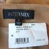Intermix Magda Suede Zip-Front Mini Skirt Camel Size 0 NEW