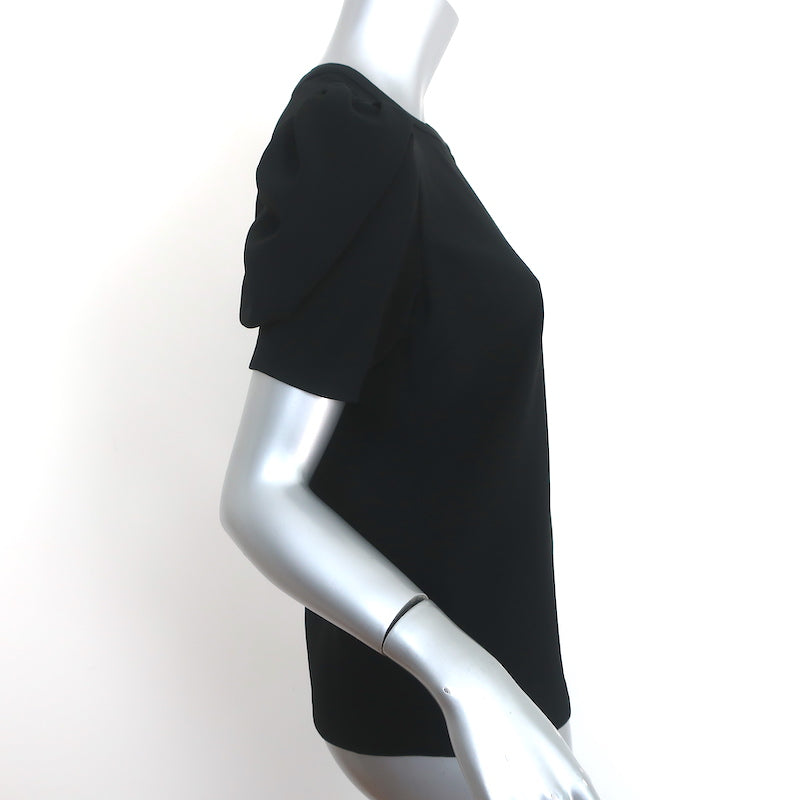 A.L.C. Puff Sleeve Top West Black Crepe Size 4 Short Sleeve Blouse