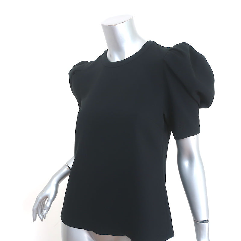 A.L.C. Puff Sleeve Top West Black Crepe Size 4 Short Sleeve Blouse