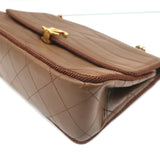 Vintage Chanel 2.55 CC Shoulder Bag Brown Rope-Trim Wavy Stitch Leather