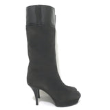 Yves Saint Laurent Tribute Platform Boots Gray Suede & Black Patent Size 38.5