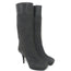 Yves Saint Laurent Tribute Platform Boots Gray Suede & Black Patent Size 38.5