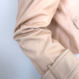 Carlisle Cropped Leather Jacket Shell Pink Size 2
