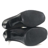 Yves Saint Laurent Tribute Platform Boots Gray Suede & Black Patent Size 38.5