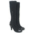 Lanvin Cap Toe Buttoned Knee High Boots Black Corduroy & Leather Size 39