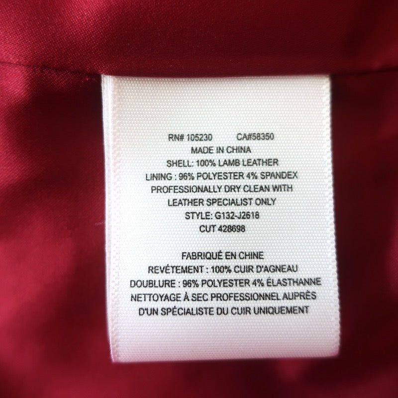 Joie Moto Jacket Koali Red Quilted Leather Size Small Biker Jacket