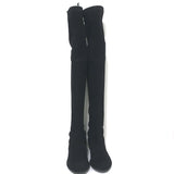Stuart Weitzman Lowland Over the Knee Boots Black Suede Size 8 NEW