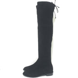 Stuart Weitzman Lowland Over the Knee Boots Black Suede Size 8 NEW
