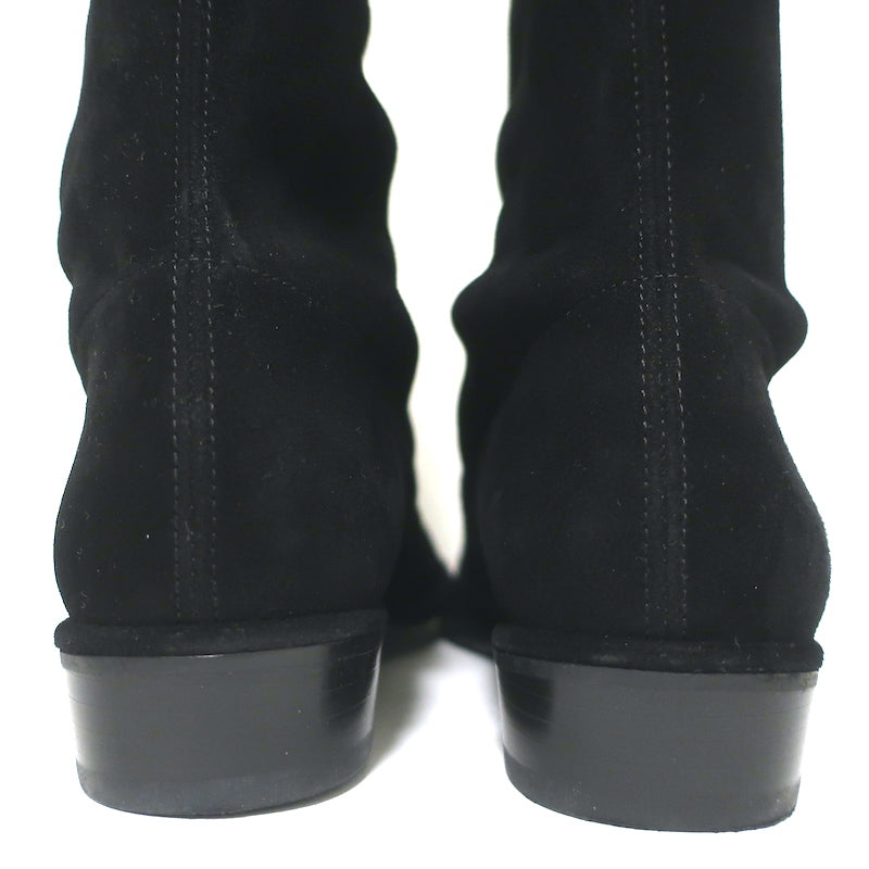 Stuart Weitzman Lowland Over the Knee Boots Black Suede Size 8 NEW